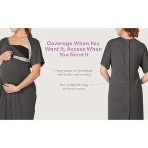 Maternity & Nursing Robe - Dark Gray